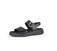 Gabor Damen Plateausandalen, Frauen Sandalen,Wechselfußbett,Moderate Mehrweite (G),offene Schuhe,schwarz(goldmatt/s),39 EU / 6 UK