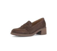 Pumps GABOR, Damen, Gr. 39, braun (dunkelbraun), Veloursleder, Schuhe Pumps, Blockabsatz, Businesschuh mit modischem Zierriegel, G-Weite (21584407-39) dunkelbraun