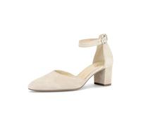 Gabor Damen Pumps Riemchen Leder Beige Gr. 40,5