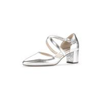 Gabor Damen Riemchen Pumps, Frauen Absatzschuhe,stöckelschuhe,Sandaletten,überkreuzte Riemchen,feine halteriemen,elegant,Silber,40.5 EU / 7 UK