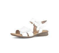 Keilsandalette GABOR "FLORENZ", Damen, Gr. 39, weiß, Kalbsleder, unifarben, klassisch, Schuhe, Keilabsatz, Sommerschuh, Riemchensandale in Schuhweite G (=weit) (46590629-39) weiß