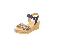 Gabor Damen Riemchensandalen, Frauen Sandalen,Strandschuhe,Sandaletten,Sommersandalen,bequem,flach,Sommerschuhe,Natur/schwarz,38.5 EU / 5.5 UK