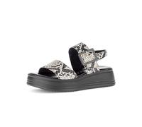 Plateausandaletten GABOR COMFORT "Gabor Comfort Sandalen Leder", Damen, Gr. 38, schwarz, weiß, Leder, Schuhe (99993345-38) schwarz, weiß