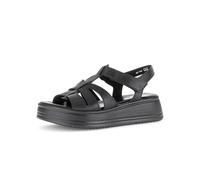 Gabor Damen Riemchensandalen, Frauen Sandalen,beige,Lack,braun,klassisch,Komfort-Mehrweite,modisch,orthopaedisch,schwarz (S.schw),44 EU / 9.5 UK