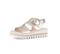 Gabor Damen Riemchensandalen, Frauen Sandalen,bequem,flach,Sommerschuhe,Freizeitschuhe,offene Schuhe,Strandschuhe,Puder (Gold),42 EU / 8 UK