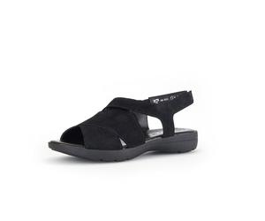 Gabor Damen Riemchensandalen, Frauen Sandalen,Best Fitting,bequem,flach,Sommerschuhe,Freizeitschuhe,offene Schuhe,schwarz (Uni),37.5 EU / 4.5 UK
