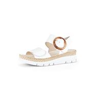 Gabor Damen Riemchensandalen, Frauen Sandalen,Best Fitting,flach,Sommerschuhe,Freizeitschuhe,offene Schuhe,Strandschuhe,Weiss,41 EU / 7.5 UK