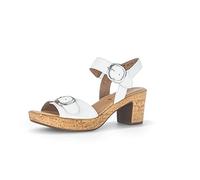 Gabor Damen Riemchensandalen, Frauen Sandalen,Best Fitting,offene Schuhe,Strandschuhe,Sandaletten,Sommersandalen,Absatz,Weiss,38 EU / 5 UK