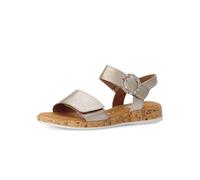 Gabor Riemchensandalen 62734 Damen flach Sommerschuhe Puder/Silber S.Kork Größe 39 EU / 6 UK