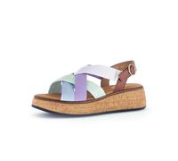 Gabor Damen Riemchensandalen Florenz flach Plateau Sky/Lila/Pista/Cam Größe 37,5