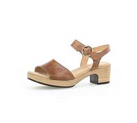 Gabor Damen Riemchensandalen, Frauen Sandalen,Freizeitschuhe,offene Schuhe,Strandschuhe,Sandaletten,Absatz,Camel(Gold/S.Holz),37 EU / 4 UK