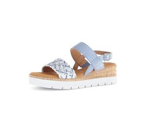 Gabor Damen Riemchensandalen, Frauen Sandalen,Freizeitschuhe,Strandschuhe,Sandaletten,Sommersandalen,bequem,Azur/Weiss/Silber,37 EU / 4 UK