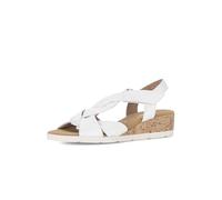 Gabor Damen Riemchensandalen, Frauen Sandalen,h-Weite,Leder-Sohle,Cherry,Merlot,Sport-Dynamic,g-Weite,glatt-Leder,Weiss (S.Kork),39 EU / 6 UK