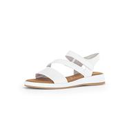 Gabor Damen Riemchensandalen, Frauen Sandalen,Moderate Mehrweite (G),flach,Sommerschuhe,Freizeitschuhe,offene Schuhe,Weiss (LDS),38.5 EU / 5.5 UK