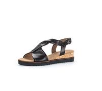 Gabor Damen Riemchensandalen | Frauen Sandalen | Moderate Mehrweite (G) | Freizeitschuhe | offene Schuhe | schwarz(Kork-schw) | 40 EU - 6.5 UK