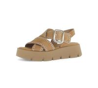 Gabor Damen Riemchensandalen, Frauen Sandalen,offene Schuhe,Strandschuhe,Sandaletten,Sommersandalen,bequem,flach,Walnut (Uni),37 EU / 4 UK