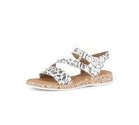 Gabor Damen Riemchensandalen, Frauen Sandalen,Rolling-Soft,Sensitive,Derby,Silber,rosa,grau,beige,Lack,braun,pink,Bianco (S.Kork),35 EU / 2.5 UK