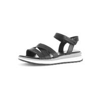 Gabor Damen Riemchensandalen, Frauen Sandalen,Sandaletten,Sommersandalen,bequem,flach,Sommerschuhe,Freizeitschuhe,schwarz,39 EU / 6 UK