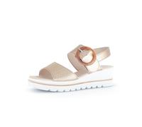 Gabor Damen Riemchensandalen, Frauen Sandalen,Sommersandalen,flach,Sommerschuhe,Freizeitschuhe,offene Schuhe,Champagner,40.5 EU / 7 UK