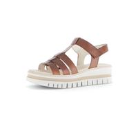 Gabor Damen Riemchensandalen, Frauen Sandalen,Sommersandalen,flach,Sommerschuhe,Freizeitschuhe,offene Schuhe,Strandschuhe,Camel,39 EU / 6 UK