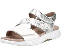 Gabor Damen Riemchensandalen, Frauen Sandalen,sportlich,schwarz,Jollys,rot,Glitzer,blau,Rolling-Soft,Sensitive,Basic,Weiss/Silber,44 EU / 9.5 UK