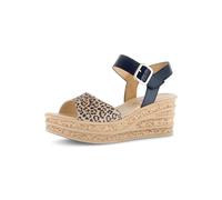 Gabor Damen Riemchensandalen, Frauen Sandalen,Strandschuhe,Sandaletten,Sommersandalen,bequem,flach,Sommerschuhe,Natur/schwarz,39 EU / 6 UK