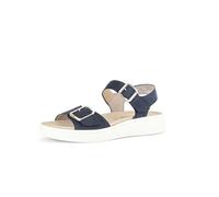 Gabor Damen Riemchensandalen, Frauen Sandalen,Wechselfußbett,Best Fitting,Sommersandalen,bequem,flach,Sommerschuhe,Blue (Gold),41 EU / 7.5 UK