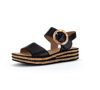 Gabor Riemchensandalen Best Fitting – Damen, flach, schwarz, Sommerschuhe, Gr. 40 EU / 6.5 UK