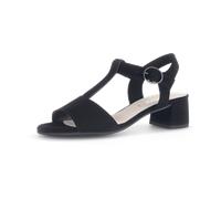 Gabor T-Steg Sandalette schwarz Velour Lack 61.773.17 für Damen, schwarz, Gr. 43 EU / 9 UK