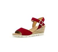 Gabor Damen Sandalen, Frauen Keilsandaletten,Comfort-Mehrweite (G),Women's,Sommerschuhe,offene,Wedge,red (Raffia),37 EU / 4 UK