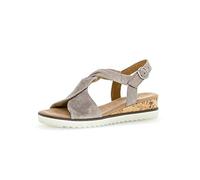 Gabor Damen Sandalen, Frauen Keilsandaletten,Moderate Mehrweite (G),sommerschuhe,keilsandaletten,keilabsatz,bequem,muschel(Kork/crem),42 EU / 8 UK
