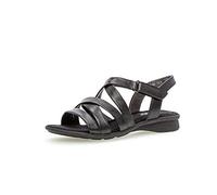 Gabor Damen Sandalen, Frauen Riemchensandalen,Comfort-Mehrweite, leger Sandalette sommerschuh Sommersandale bequem flach Damen,schwarz,39 EU / 6 UK