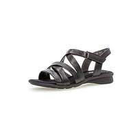 Gabor Damen Sandalen, Frauen Riemchensandalen,Comfort-Mehrweite, Sommersandale bequem flach Damen Frauen weibliche Lady Ladies,schwarz,37 EU / 4 UK