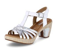 Gabor Damen Sandalen, Frauen Sandaletten,Comfort-Mehrweite,Übergrößen, Women Woman Freizeit leger Sandaletten,Weiss/silb.(ba.st),38 EU / 5 UK