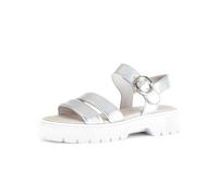 Gabor Damen Sandaletten Best Fitting – Riemchensandalen, leichter Absatz, Silber, Gr. 41