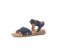 Gabor Keilsandalette Rhodos Damen Nubukleder Blau Komfortschuh mit Klettverschlüssen G-Weite 41