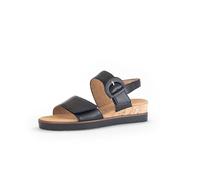 Keilsandalette GABOR "GENUA", Damen, Gr. 39, schwarz, Kalbsleder, unifarben, klassisch, Schuhe, Riemchensandale, Sommerschuh, Komfortschuh in Weite G (=weit) (60929945-39) schwarz