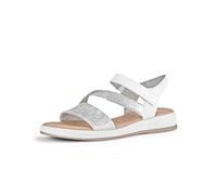Gabor Damen Sandaletten, Frauen Sandalen,Moderate Mehrweite (G),offene Schuhe,Strandschuhe,Sommersandalen,bequem,Silber/Weiss,38 EU / 5 UK