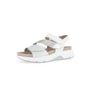 Gabor Damen Sandaletten, Frauen Sandalen,Moderate Mehrweite (G),offene Schuhe,Strandschuhe,Sommersandalen,bequem,Silber/Weiss,38.5 EU / 5.5 UK