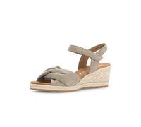 Keilsandalette GABOR COMFORT "Gabor Comfort Sandalen Veloursleder", Damen, Gr. 38, beige, Veloursleder, casual, Schuhe (72829934-38) beige