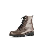 Gabor Damen Schnürstiefeletten, Frauen Stiefeletten,uebergangsschuhe,uebergangsstiefel,reißverschluss,Boots,Cacao (Flau/Gold),40.5 EU / 7 UK