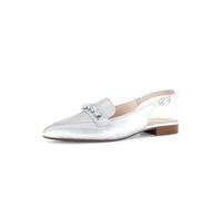 Pumps GABOR "Gabor Ballerinas Leder", Damen, Gr. 38, silber, Leder, Schuhe Pumps (54992104-38) silber