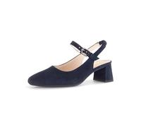 Gabor Damen Slingpumps, Frauen Absatzschuhe,Leichte Mehrweite (G),Slingback,Leder,knöchelriemchen,büro-Pumps,Office,Dark-Blue,37 EU / 4 UK