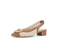 Gabor Damen Slingpumps, Frauen Pumps,Basic,Derby,Silber,rosa,grau,beige,Lack,braun,klassisch,Komfort-Mehrweite,gesund,Natur/Nougat,40 EU / 6.5 UK