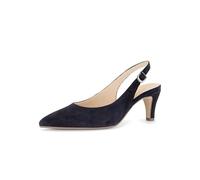 Slingpumps GABOR, Damen, Gr. 36, dunkelblau, Ziegenveloursleder, Schuhe Slingpumps, Trichterabsatz, Businessschuh, Abendschuh in spitzer Form, G-Weite (29642240-36) dunkelblau