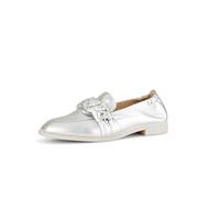 Gabor Damen Slipper, Frauen Slip On,College Schuhe,Businessschuhe,Slip-ons,Mokassins,Halbschuhe,Slides,Schlupfschuhe,Loafer,Silber,38 EU / 5 UK