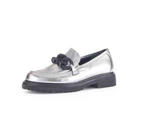 Gabor Damen Slipper, Frauen Slip On,College Schuhe,Businessschuhe,Slip-ons,Mokassins,Halbschuhe,Slides,Loafer,a silb(schw+Lack),39 EU / 6 UK