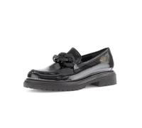Gabor Damen Slipper, Frauen Slip On,Komfortable Mehrweite (H),schluepfschuhe,College Schuhe,Businessschuhe,schwarz (Uni+Lack),40 EU / 6.5 UK