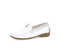Slipper GABOR "FLORENZ" Gr. 39, silberfarben (weiß, silberfarben) Damen Schuhe Slip ons mit Metallic-Details, Schuhweite G (weit) (52480962-39)