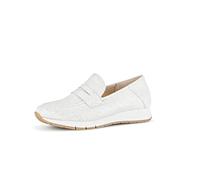 Gabor Damen Slipper, Frauen Slip On,Leichte Mehrweite (G),Loafer,College Schuhe,Businessschuhe,Slip-ons,Mokassins,Bianco/ORO,42.5 EU / 8.5 UK